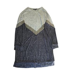 One Clothing Longsleeve Dress Green/Gray/Black Heathered Size L